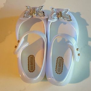 Mini Melissa Iridescent Butterfly Shoes Sz 8